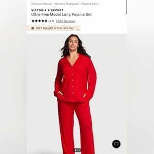 Victoria's Secret Red Ultra-Fine Modal Regular Pajama Set